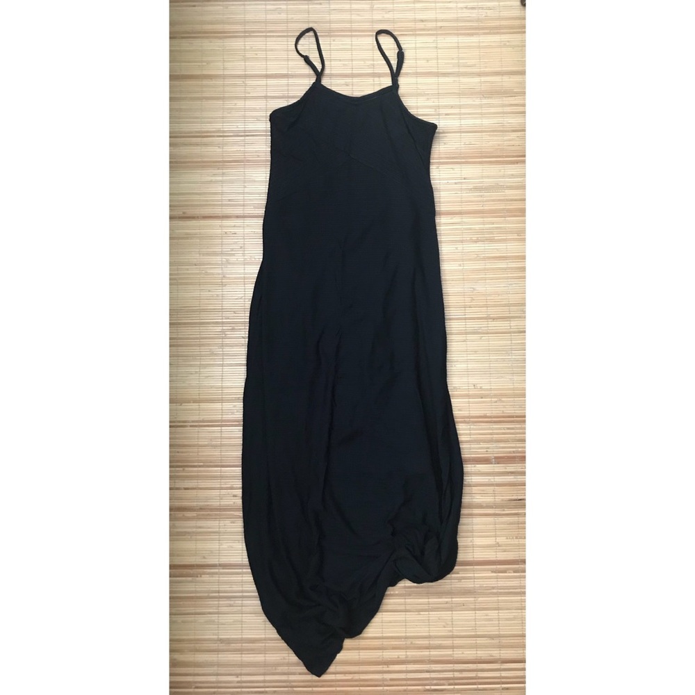 Black Maxi | Spaghetti Strap | Sewn Pinstripe XS